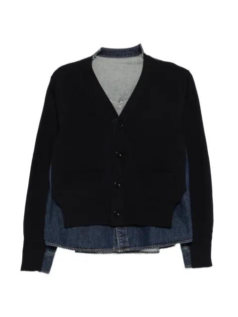 denim knit cardigan by SACAI