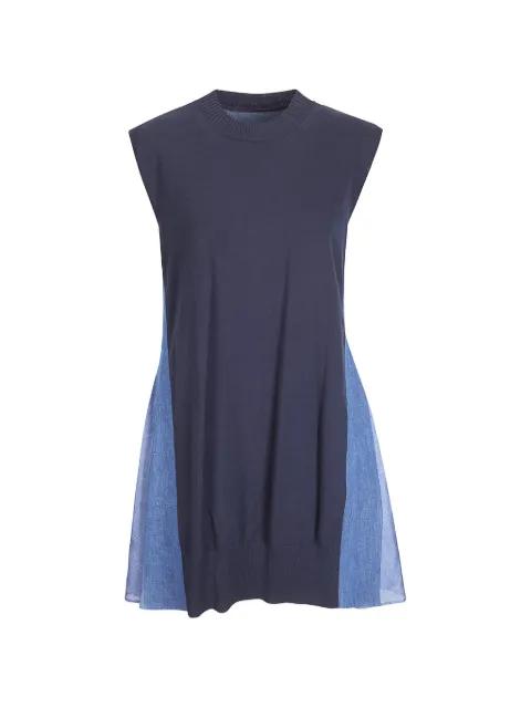 denim knit mini dress by SACAI
