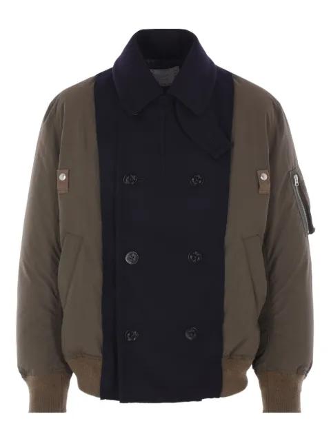 double-breasted anchor-button coat by SACAI