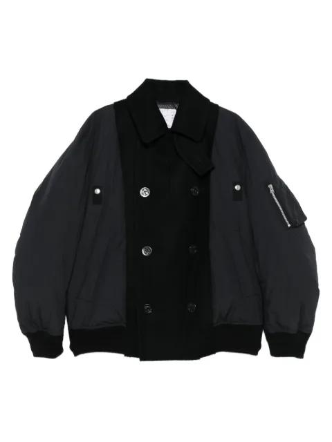 double-breasted wool jacket by SACAI