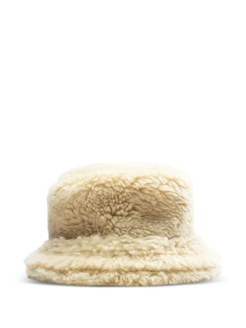 double-brim shearling bucket hat by SACAI