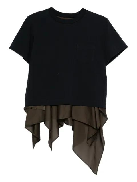 draped-hem T-shirt by SACAI
