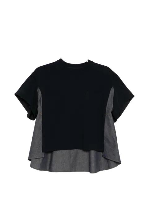 exposed-seam cotton T-shirt by SACAI