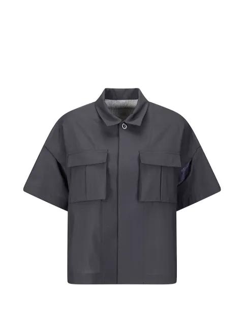 flap-pocket panelled shirt by SACAI