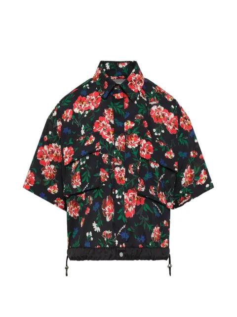 floral-print flap-pocket shirt by SACAI