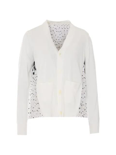 floral-print pleated cardigan by SACAI