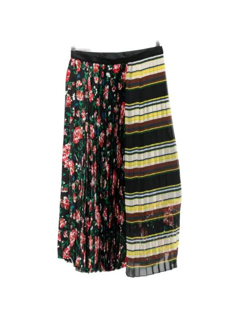 floral-print pleated-design midi skirt by SACAI