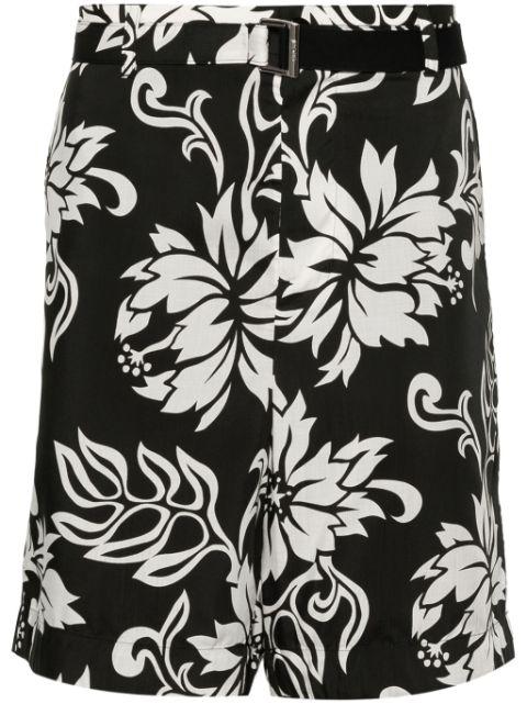 floral-print poplin shorts by SACAI