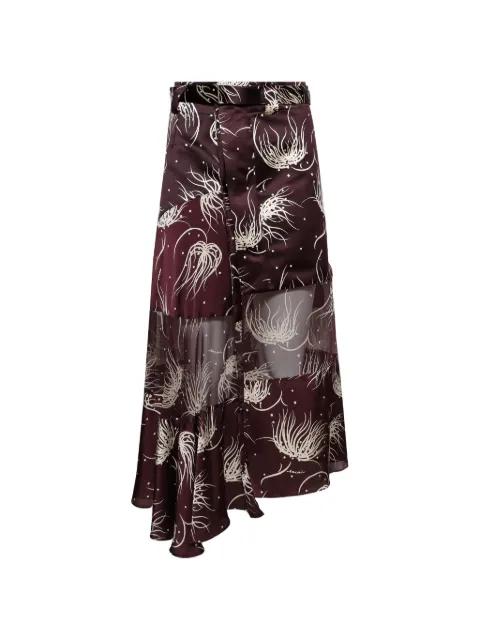 flower print panel skirt by SACAI