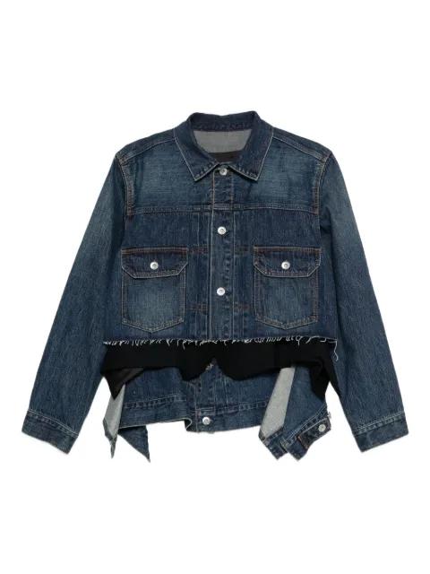 frayed denim jacket by SACAI