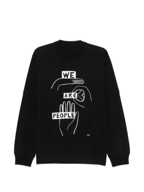 graphic-print long-sleeve T-shirt by SACAI
