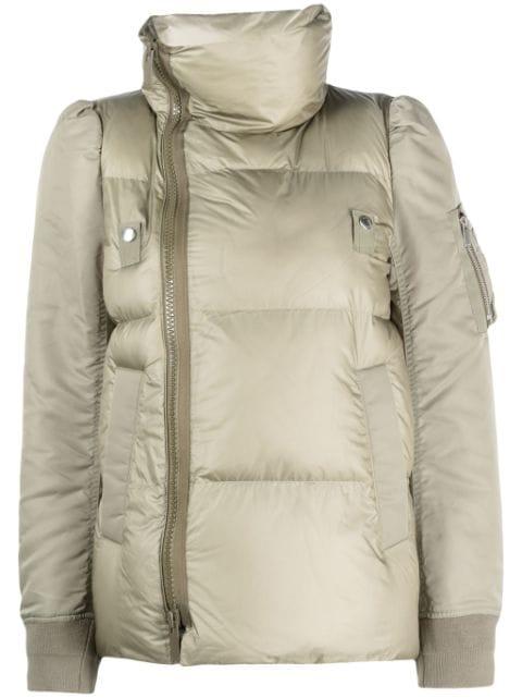 high-neck padded jacket by SACAI