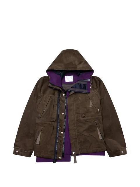 hoodied corduroy jacket by SACAI