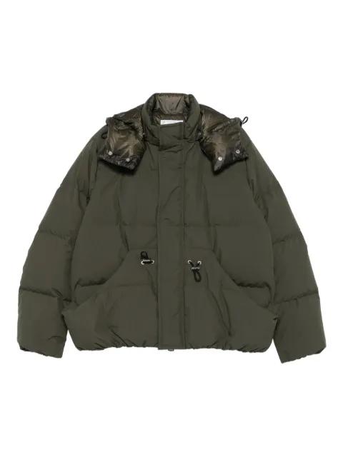 hoodied drawstring puffer jacket by SACAI