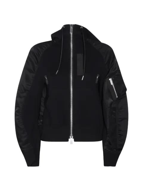 hoodied zip knitwear by SACAI