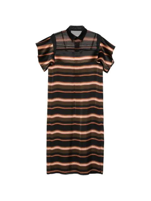 horizontal-stripe midi shirt dress by SACAI
