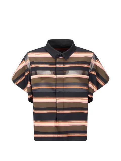 horizontal stripe polo shirt by SACAI