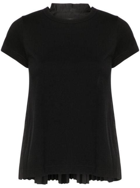 knife-pleats crew-neck T-shirt by SACAI
