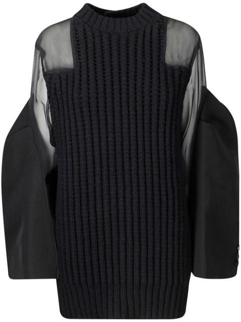 knitted chiffon dress by SACAI