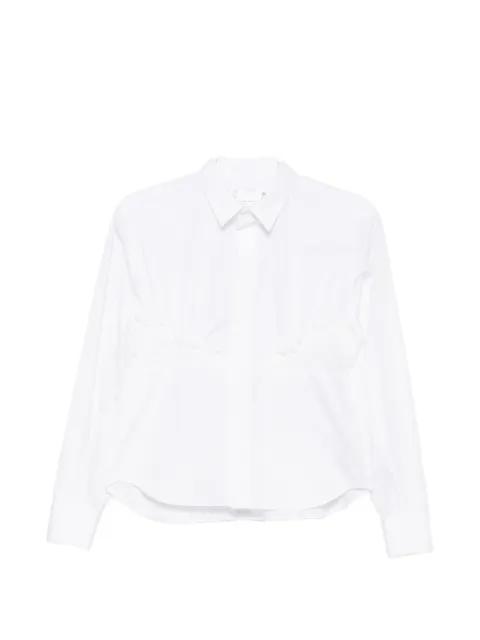lace-trimmed gathered shirt by SACAI