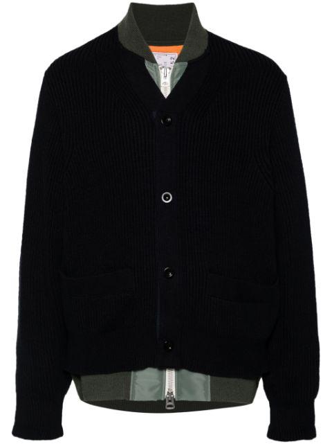 layered bomber jacket by SACAI