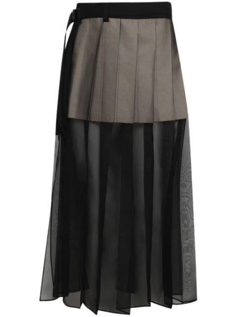 layered chiffon skirt by SACAI
