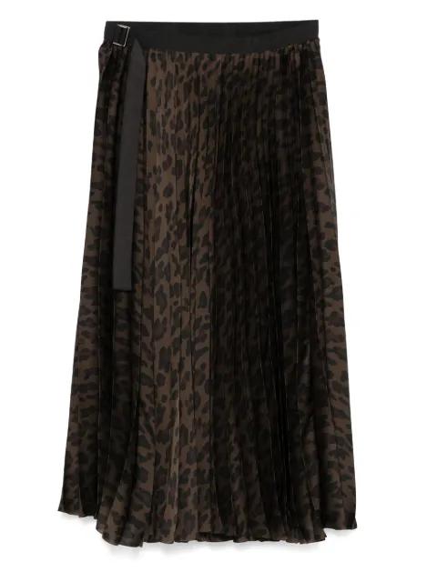 leopard-print midi skirt by SACAI