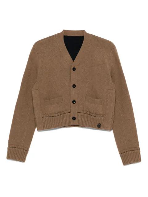 logo-embroidered cardigan by SACAI