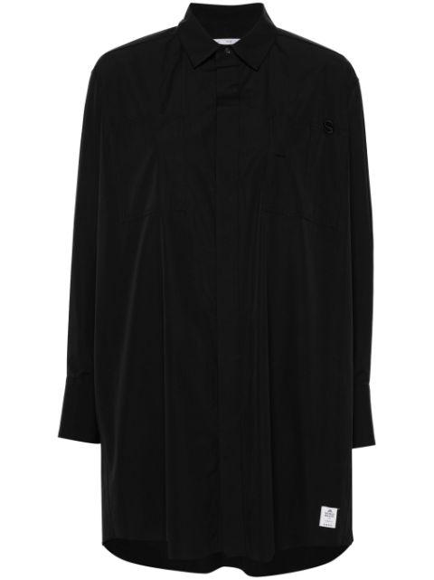 logo-embroidered poplin shirt by SACAI