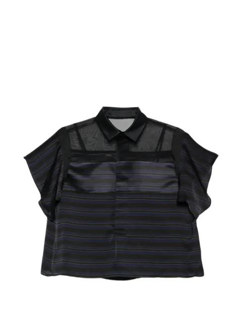 mesh striped blouse by SACAI