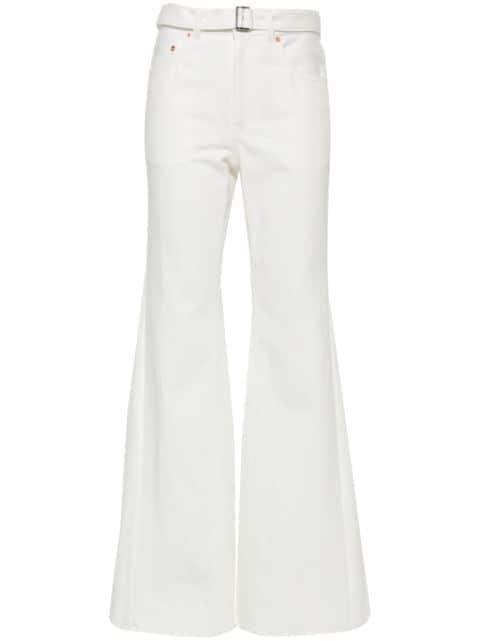 mid-rise flared jeans by SACAI