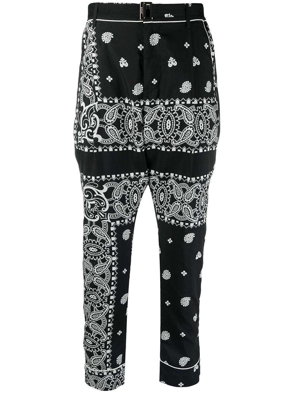 paisley-print belted trousers by SACAI
