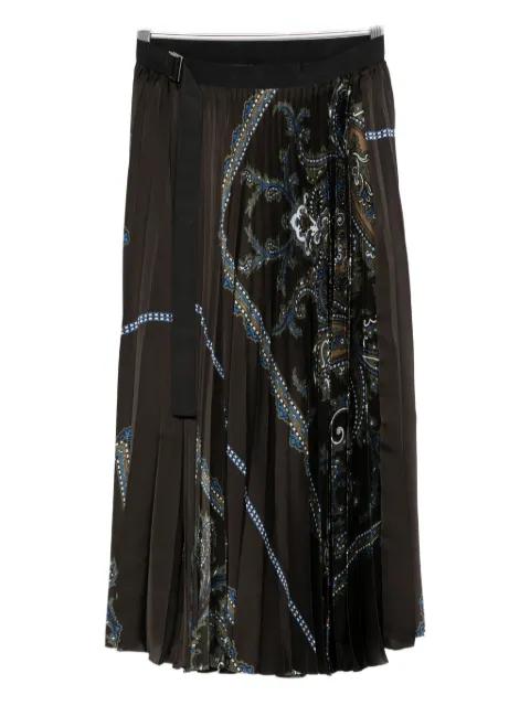 paisley-print pleated skirt by SACAI