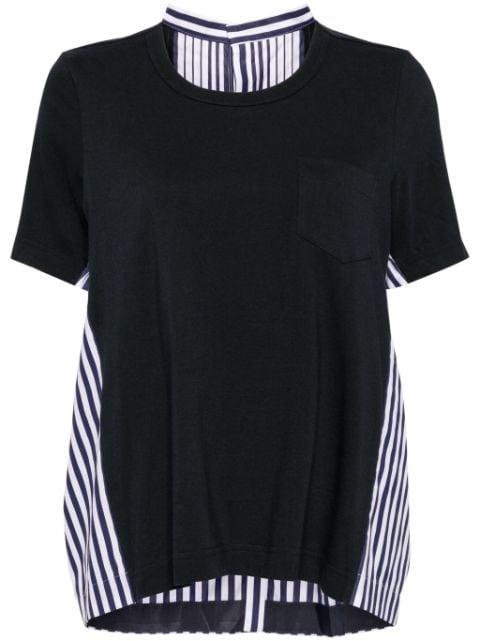 panelled cotton T-shirt by SACAI