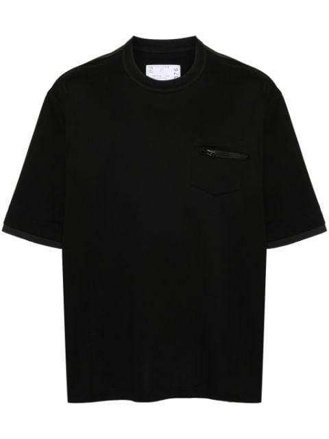 panelled-design T-shirt by SACAI
