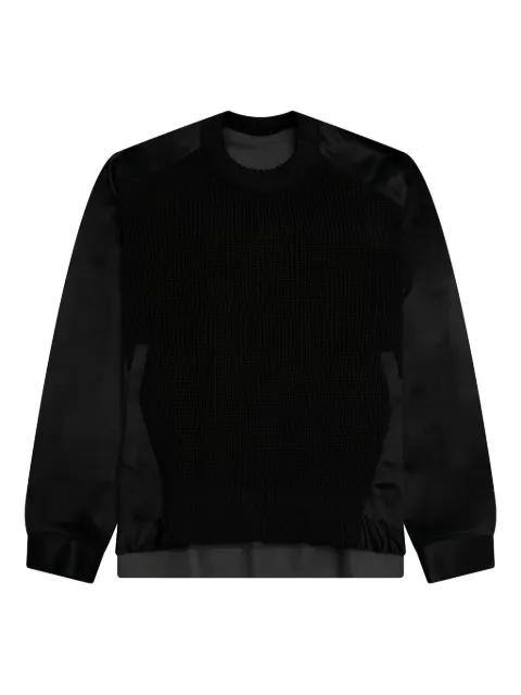 panelled-design sweater by SACAI