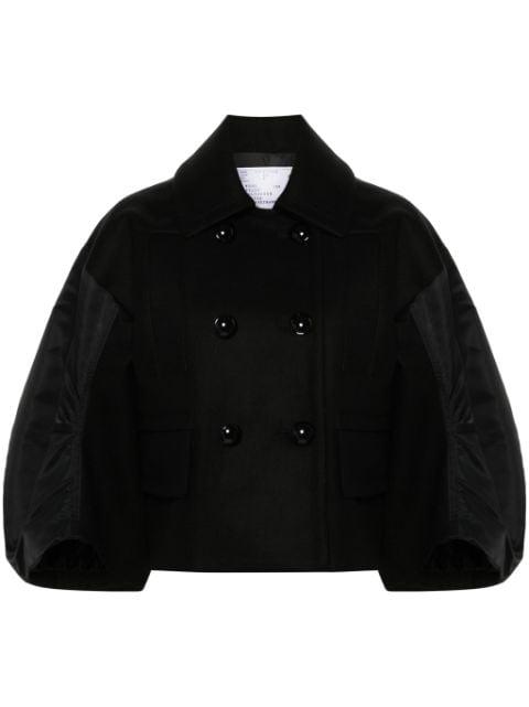 panelled double-breasted jacket by SACAI