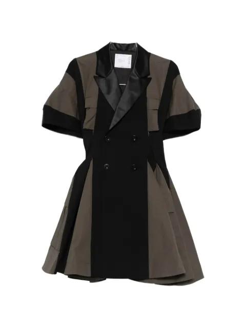 panelled double-breasted mini dress by SACAI