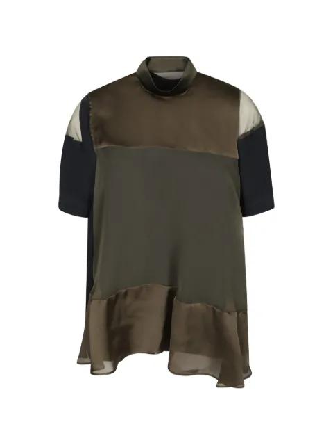 panelled ruffled blouse by SACAI