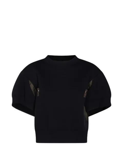 panelled short-sleeve sweater by SACAI
