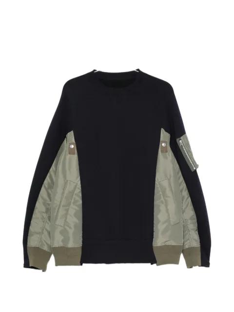 panelled zip-pocket sweatshirt by SACAI