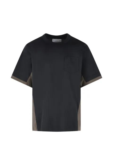 patch-pocket stitch-detail T-shirt by SACAI