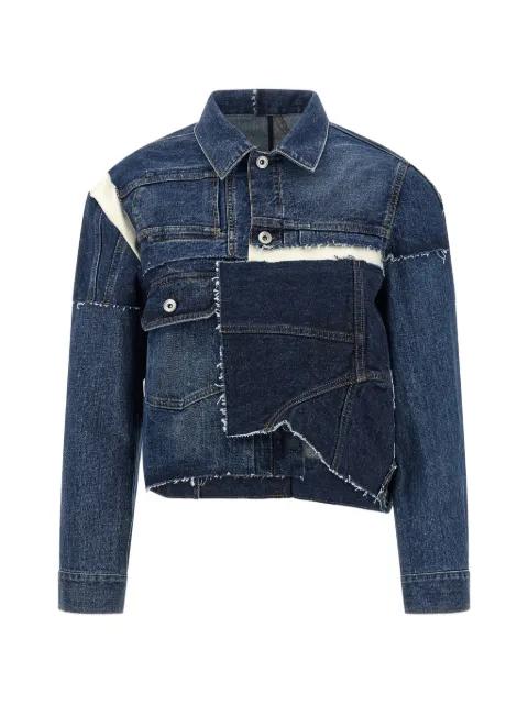 patchwork-design denim jacket by SACAI