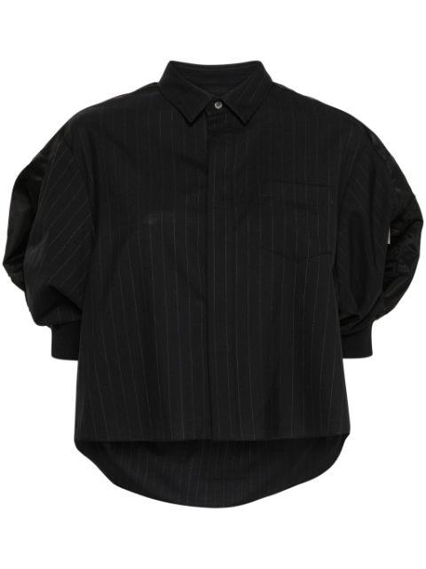 pinstripe cropped shirt by SACAI