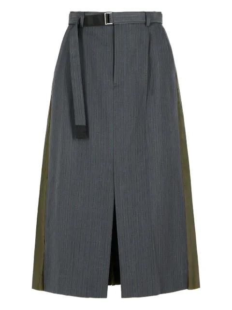 pinstripe-pattern pleated skirt by SACAI