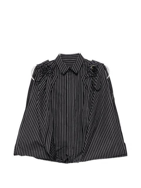 pinstripe-pattern ruffled blouse by SACAI