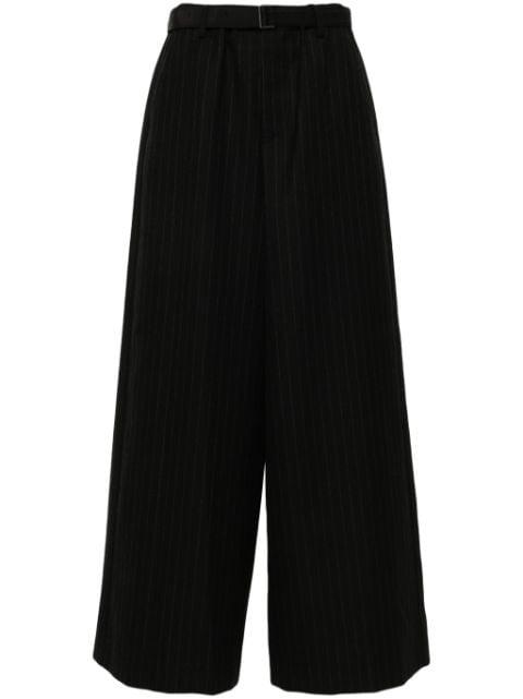 pinstriped palazzo pants by SACAI