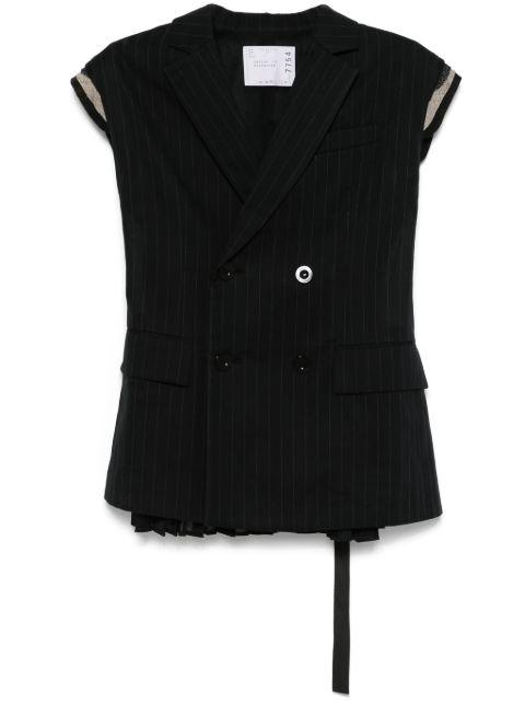 pinstriped waistcoat by SACAI