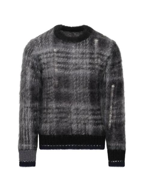 plaid mohair-blend sweater by SACAI