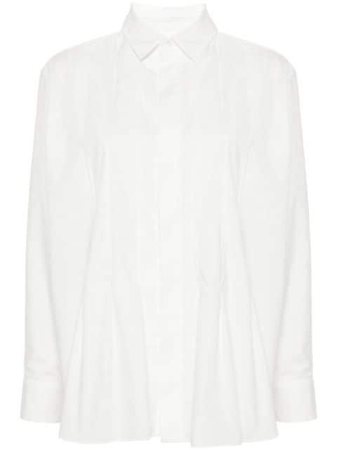 pleat-detail poplin shirt by SACAI